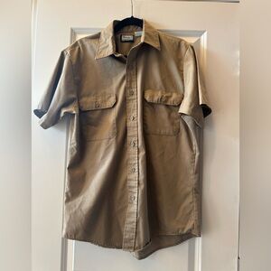 Vintage 70s Fieldmaster Khaki Shirt – Made in USA – Sears Workwear Sz M (15–15½)